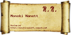 Monoki Nanett névjegykártya